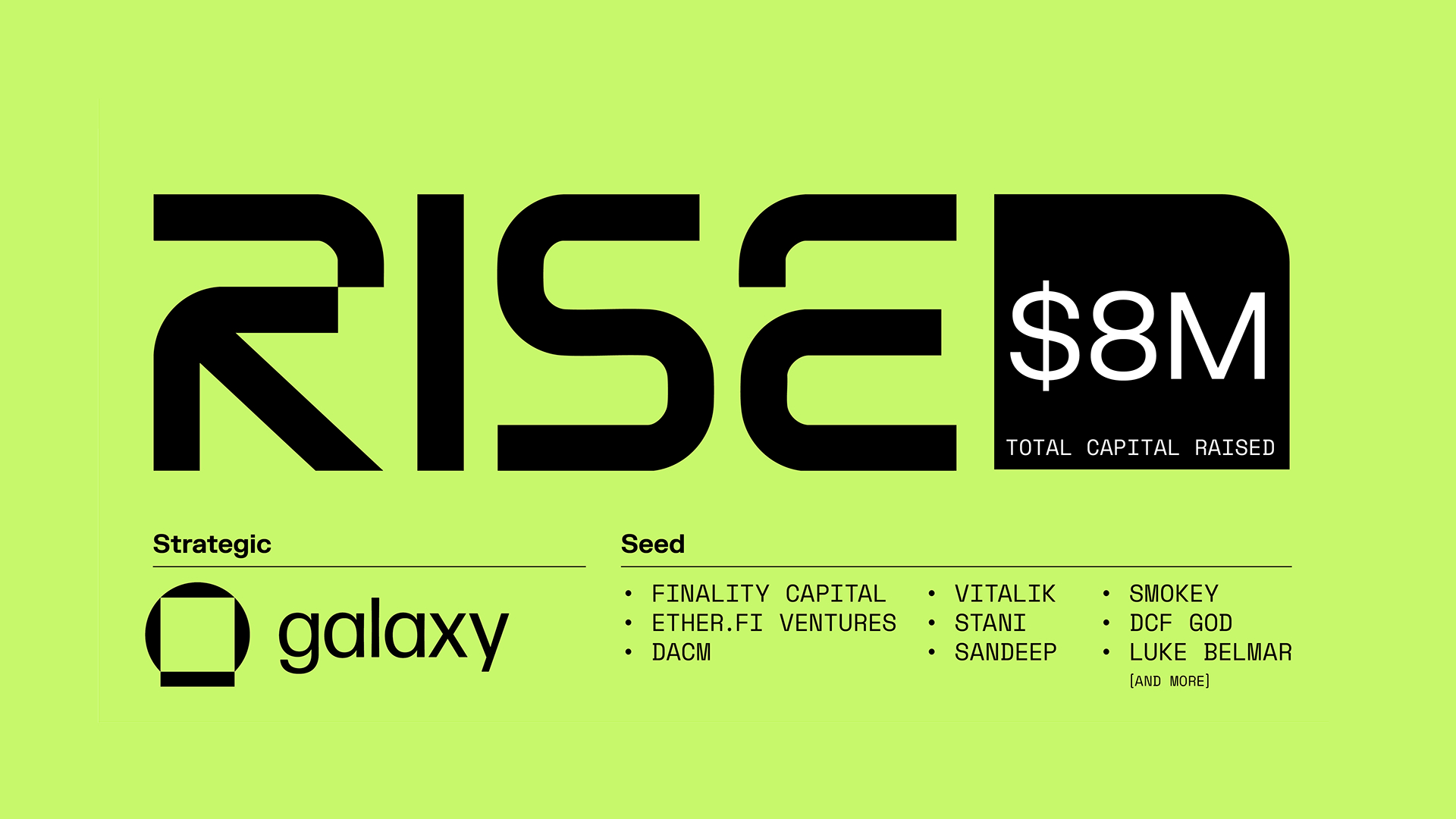 Galaxy Ventures Backs RISE Chain, $8M Raised to Launch Fastest Zone for  Real-Time Apps on Ethereum - 