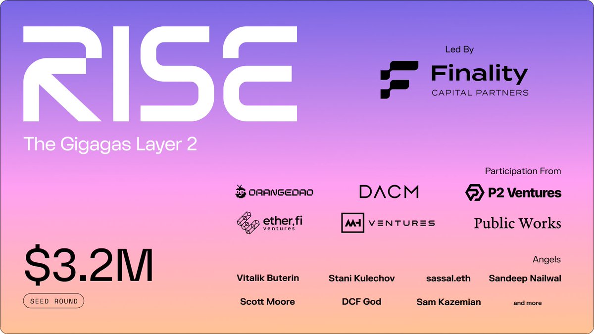 RISE Announces $3.2M Seed Round Led by Finality Capital, Including Vitalik  Buterin - 