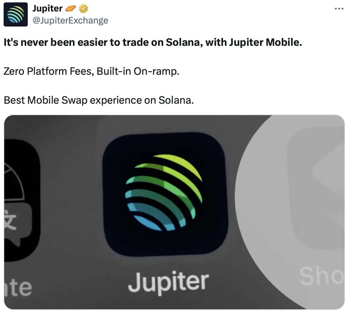JupiterExchange Launches iOS Mobile App for Solana with 1-Tap Swap, Zero  Fees, and Multiple Payment Methods - 