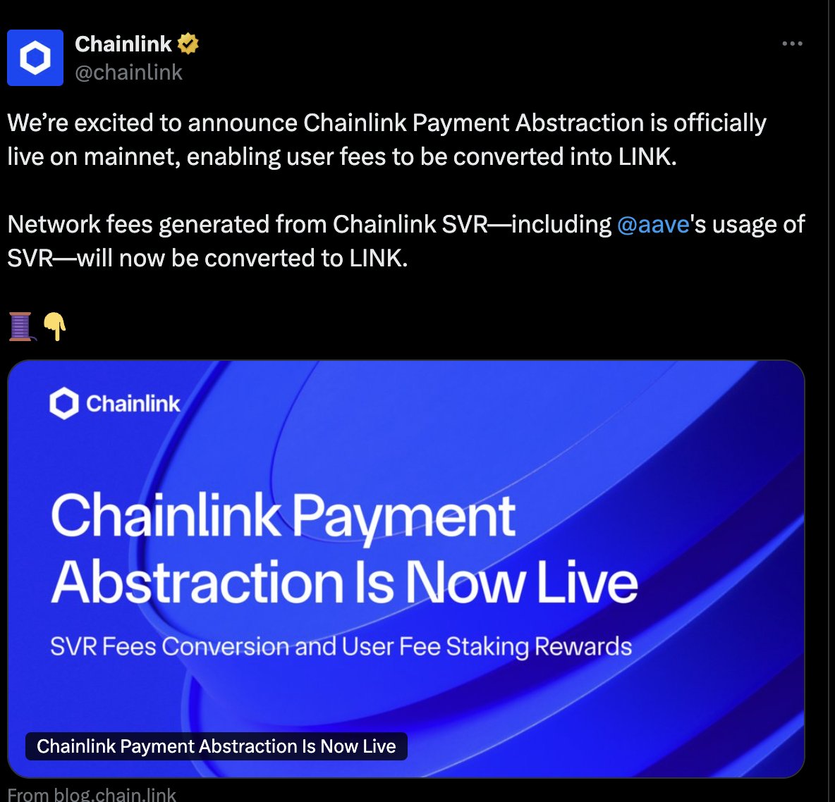 Chainlink Launches Payment Abstraction on Ethereum Mainnet, Converts SVR  Fees to LINK via Uniswap - 