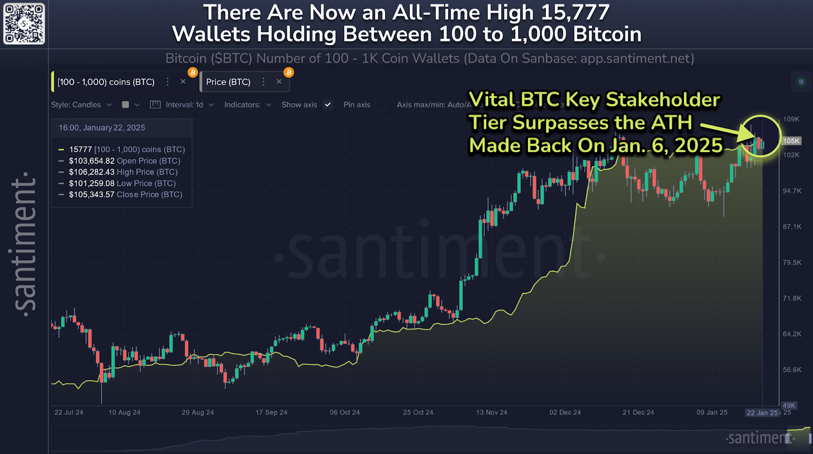 Bitcoin Wallets Holding 100 to 1,000 BTC Hit Record High - 