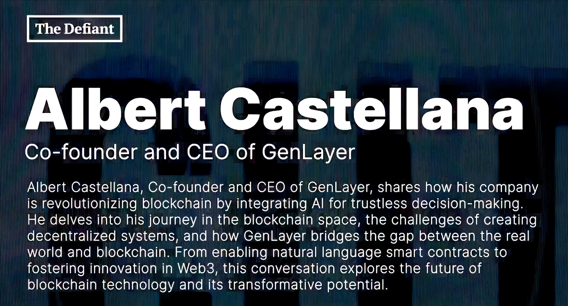 How GenLayer is Revolutionizing Blockchain with AI | Albert Castellana  Interview - 