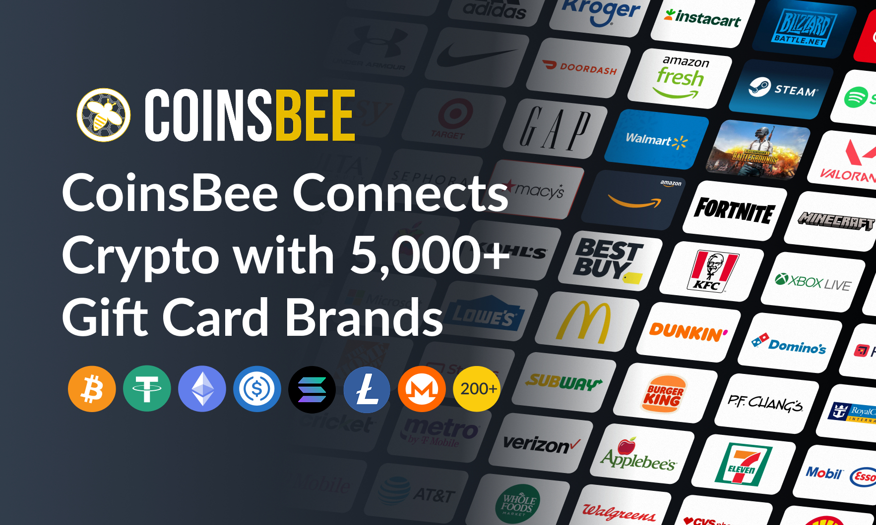 CoinsBee Surpasses 5,000 Gift Card Brands, Becoming the Largest Crypto Gift  Card Platform Worldwide - 