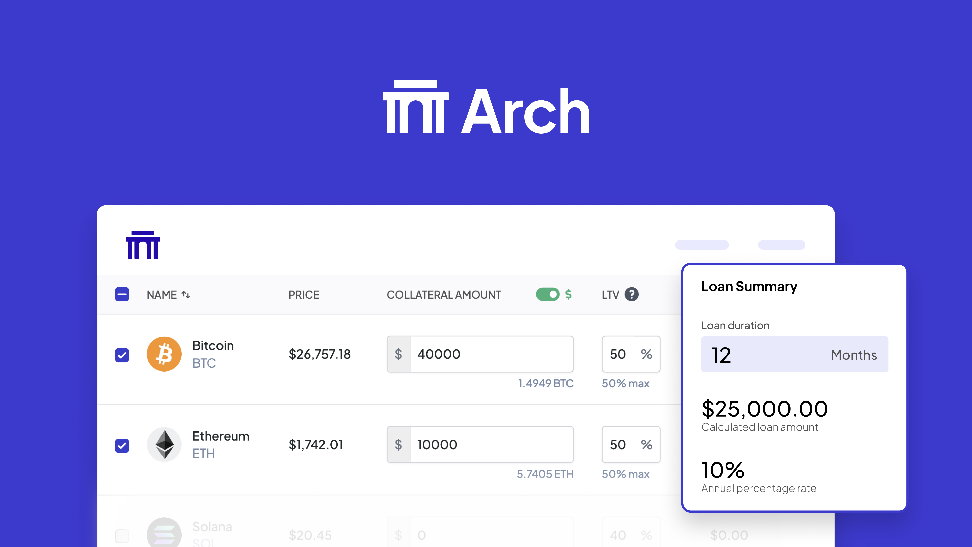 Arch Lending: Secure loans against alternative assets starting with crypto  [Sponsored] - 