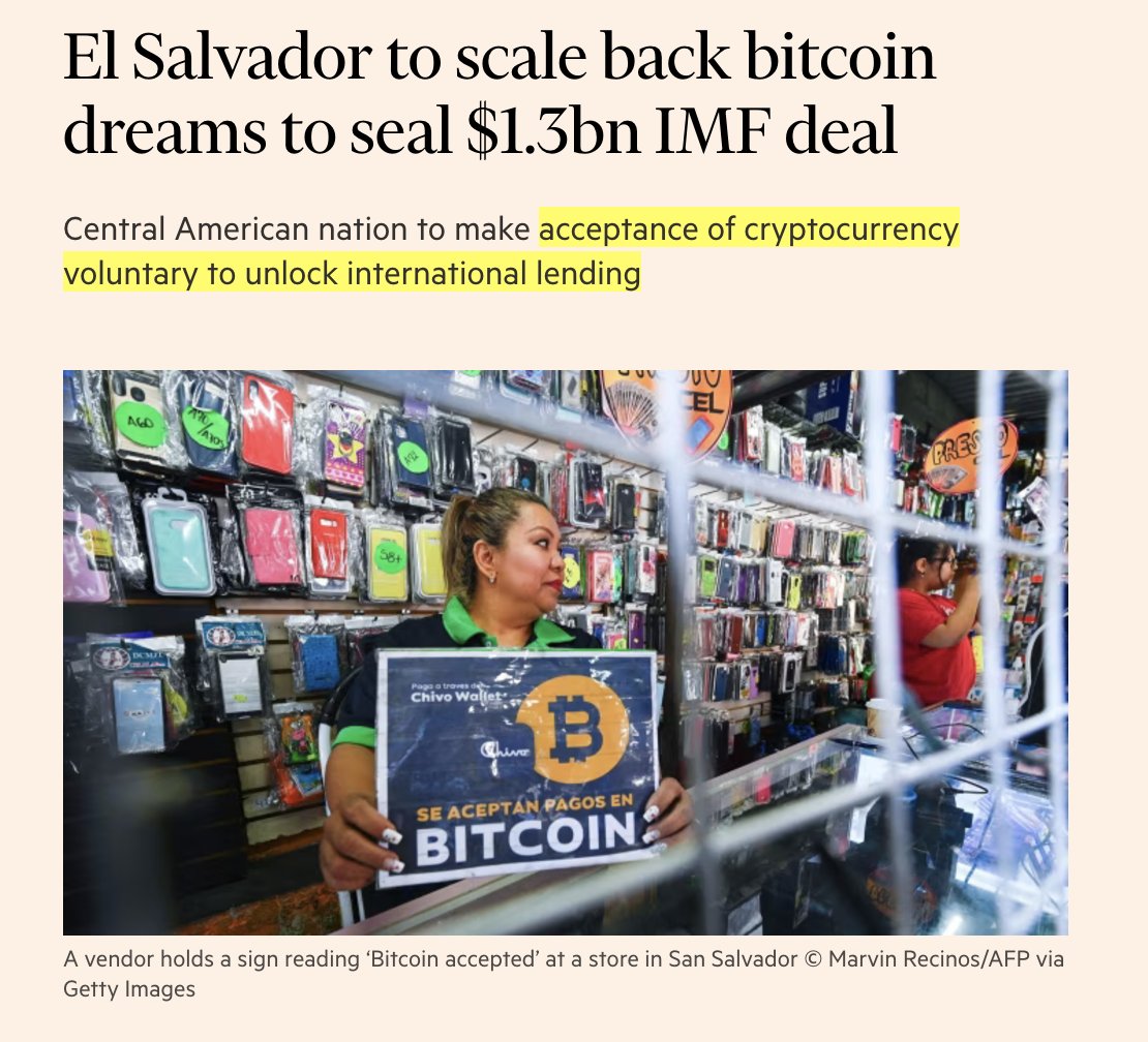 El Salvador to Make Bitcoin Voluntary to Secure $1.3B IMF Loan in Weeks -  