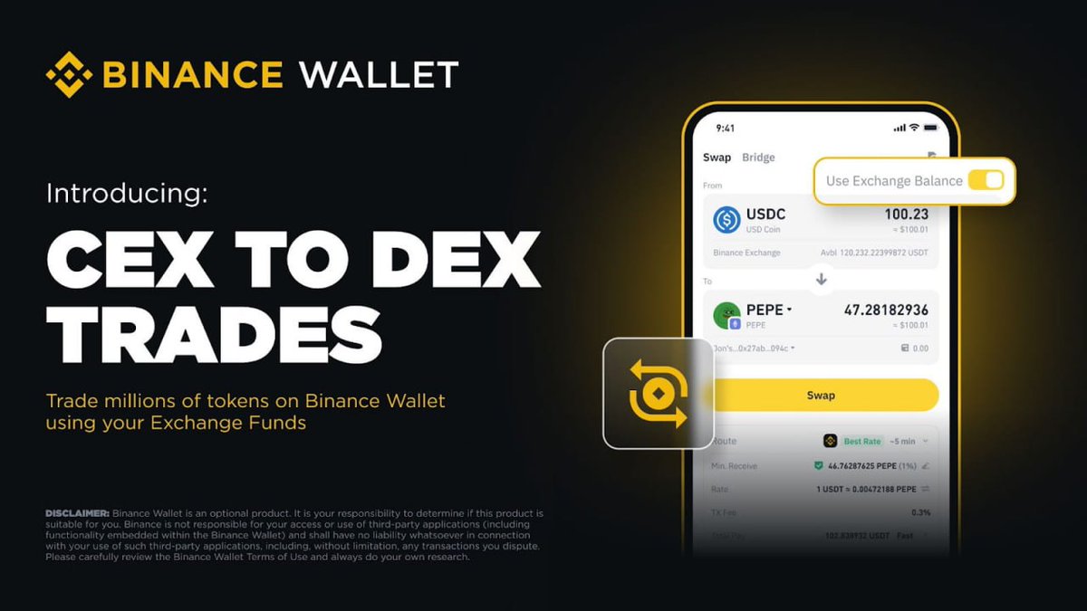 Binance Launches CEX-to-DEX Trading With Binance Wallet and Binance Connect  Integration - 